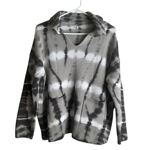 Young Fabulous & Broke Kendelle 100% Cotton Oversized V-Neck Tie Dye Sweater S - Picture 2 of 8